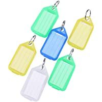 Toyvian Anillo de Metal Colorido Plástico Llaveros Equipaje Tarjeta de identificación Nombre Etiqueta Etiqueta Llavero…